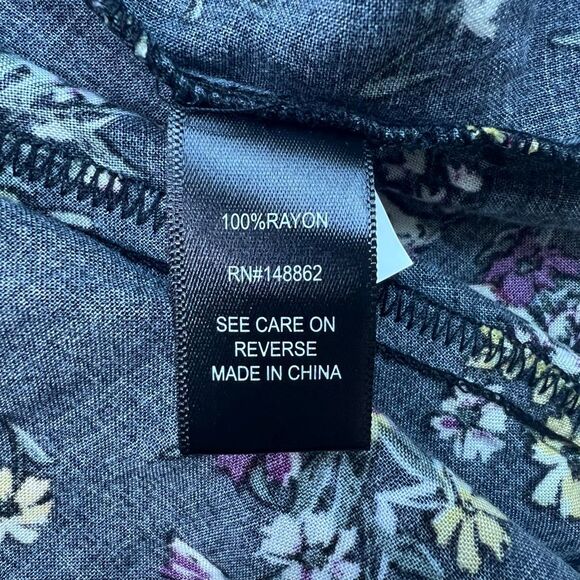 Torrid Black Floral Daisy Tie Challis Smocked Dress Plus Size 2 Long Sleeve Rayo - Picture 8 of 12